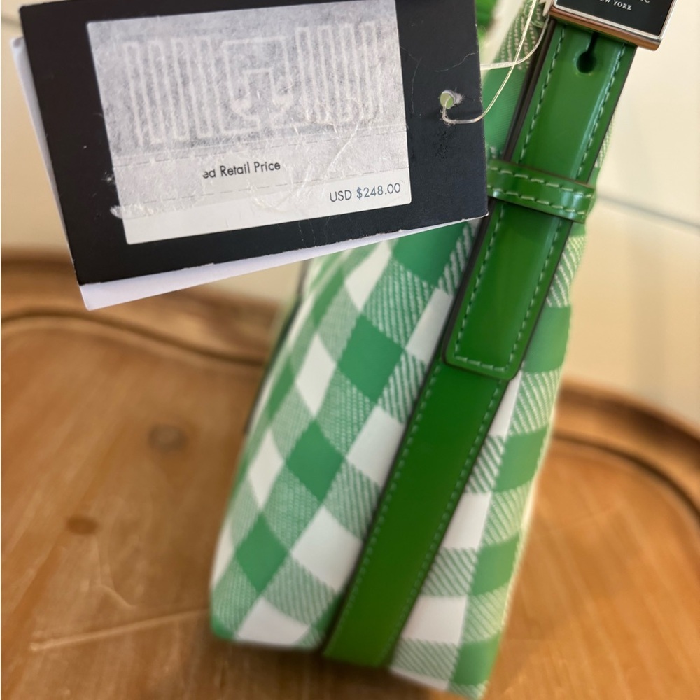 Kate Spade Sam Icon Gingham Printed Fabric Small Shoulder Bag NWT - Picture 9 of 14